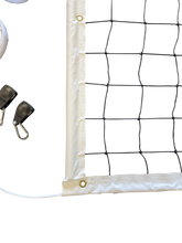 Volleyball net with connectors on a white background