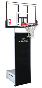 Spalding basketball hoop on a white background