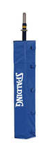 Royal blue Spalding volleyball upright pad on a white background